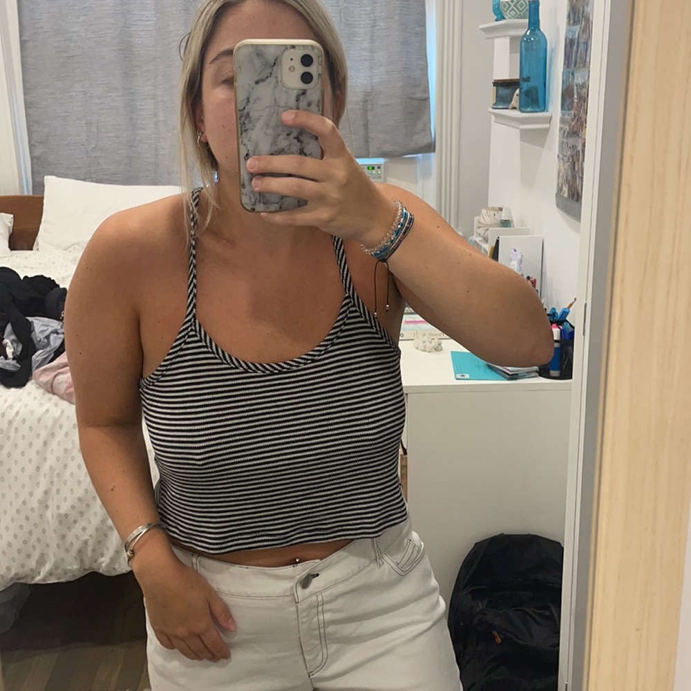 F21 Striped Crop Top